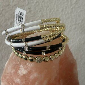 Heidi Daus Slim Pickens Black and White 8-piece Bracelet Set NWT